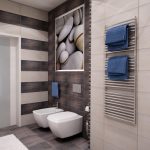 Secadora de toallas en el baño.