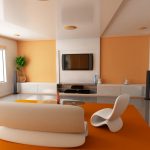 Muebles modernos en la sala de estar