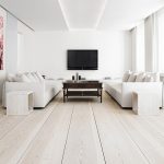 Cuadro brillante en un interior blanco