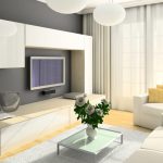 Sala de estar con muebles blancos