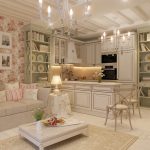 Habitación con cocina y sala de estar.