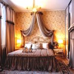 Dormitorio con un interior elegante.
