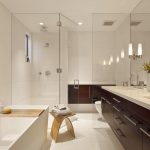 Baño y ducha en una habitación.