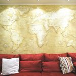 Mapa de estuco en la pared