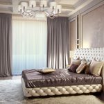 Dormitorio con un interior elegante.