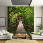 Sala de diseño de interiores con papel tapiz fotográfico.