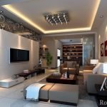 Sala de estar con un diseño moderno.