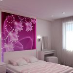 Foto papel tapiz con flores en el interior del dormitorio