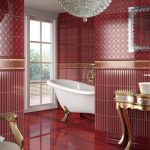Interior de baño borgoña