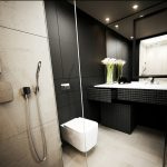 Diseño de baño en negro