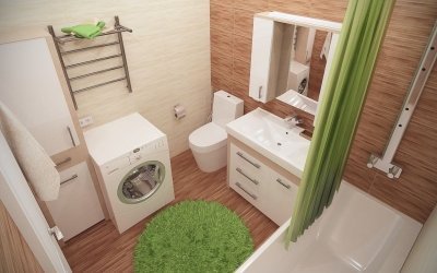 Diseño de baño de 5 metros cuadrados - diseño e interior