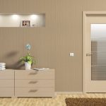 Puerta del color de los muebles del interior.