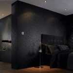 Diseño de dormitorio en negro.