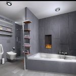 Chimenea decorativa en el baño