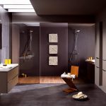 Interior oscuro del baño