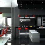 Acentos rojos en el interior negro.