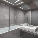 Interior de baño gris