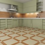 Muebles de pistacho en la cocina