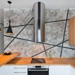 Muro de hormigón en la cocina