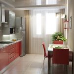 Muebles rojos en la cocina