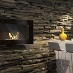 Muro de piedra en la cocina