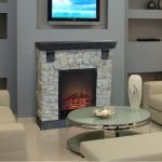 TV sobre la chimenea