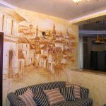 Ciudad en la pared de la habitación