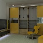 Armario iluminado amarillo