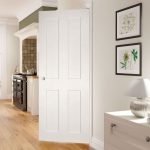 Puerta simple de roble macizo blanco