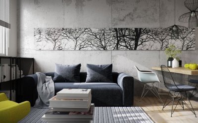 Hormigón en el interior: una dirección de moda en decoración +30 ejemplos de fotos