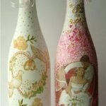 Decoupage de boda de botellas