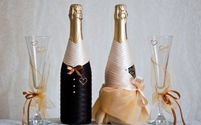 Decoración de botellas de champán boda DIY +50 fotos