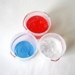 Gel de tres colores.