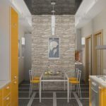 Muebles de cocina blanco y naranja