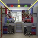 Techo con luces de colores en la guardería