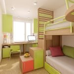 Niños con áreas de trabajo y de descanso.
