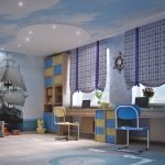 Mural con un viejo barco en el interior