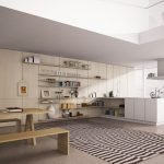 Techo luminoso en un apartamento tipo estudio.