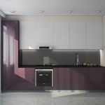 Muebles de cocina blanco y morado