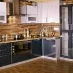 Muebles brillantes en la cocina