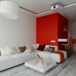 Zona roja en un interior blanco