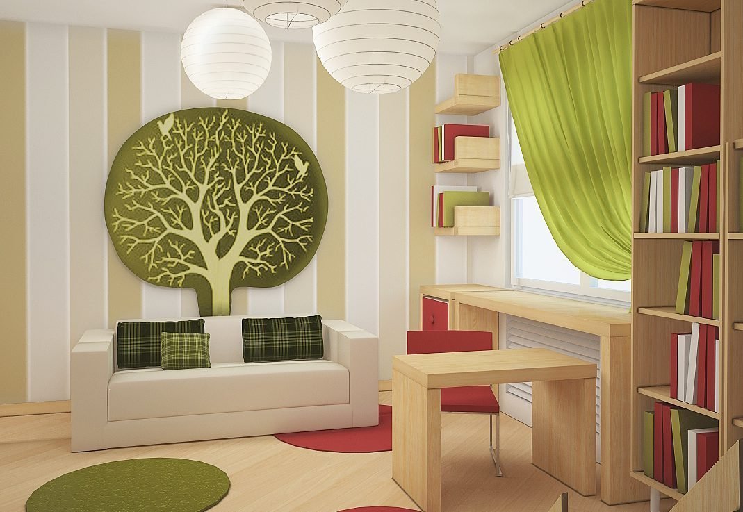 Iluminación brillante en la habitación de los niños