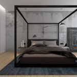 Techo gris en la decoración de la habitación