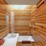 Decoración de baño de madera