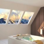 Imitación de la ventana del techo en el dormitorio.