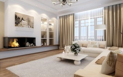 El interior de la sala de estar en una casa de campo +75 fotos