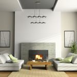 Chimenea decorativa en el interior.
