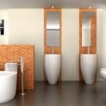 Zonas de mosaico en el interior del baño.