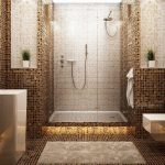 Flores en nichos en el baño
