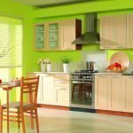 Paredes verdes en la cocina